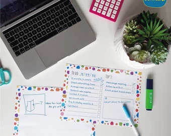 Printable To Do List | Printable Notes Page | A4 size | US Letter Size | PDF Format | JPG Format | Desk Planner | Digital To Do List