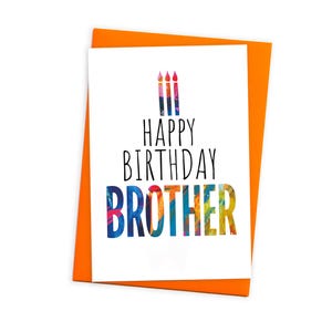 Classic Brother Birthday Card with Premium 120gsm Coloured Envelope | Abstract Art Design image 1