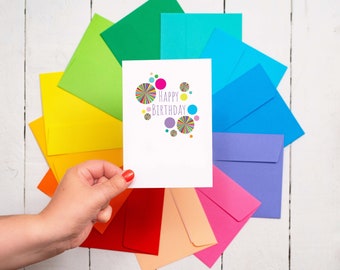 Birthday Card | Birthday Card For Her | Modern Birthday Card | Rainbow Circles Design | Colourful Birthday Card | Premium Card