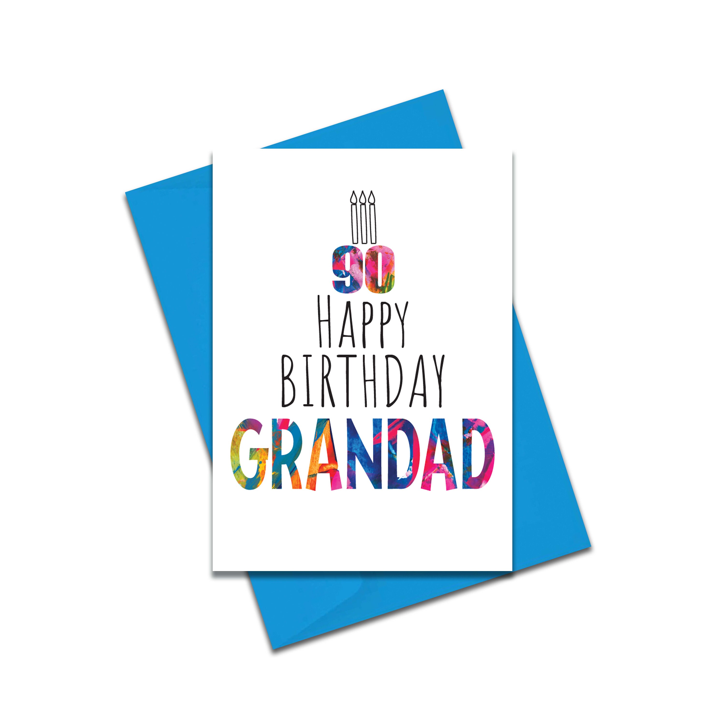 Grandad 90th Birthday Card Grandad Birthday Card 90th - Etsy UK
