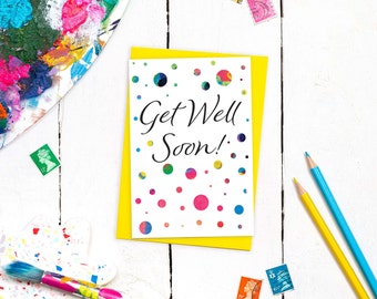 Get Well Soon Card | Modern Get Well Card | Feel Better Card | Feel Better Soon | Spots Card | Quality Greeting Cards | Abstract Art Cards