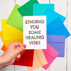 Healing Vibes Get Well Card | Get Well Soon Card | Get Well Card | Card For Sick Family or Friends | Modern Get Well Card | Healing