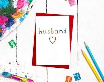 Husband Anniversary Card | Husband Birthday Card | Husband Valentine's Day Card | Classy Husband Card | Abstract Art | Modern Husband Card