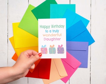 Daughter Birthday Card | Wonderful Daughter Card | Birthday Card for Daughter | Modern Birthday Card | Colourful Birthday Card