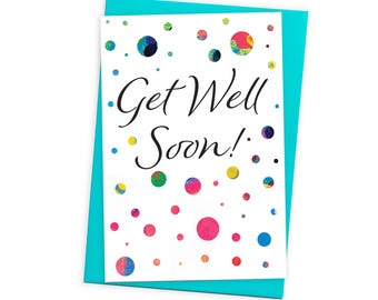 Quality Get Well Soon Card with Coloured Envelope | A6 Size - Blank Inside