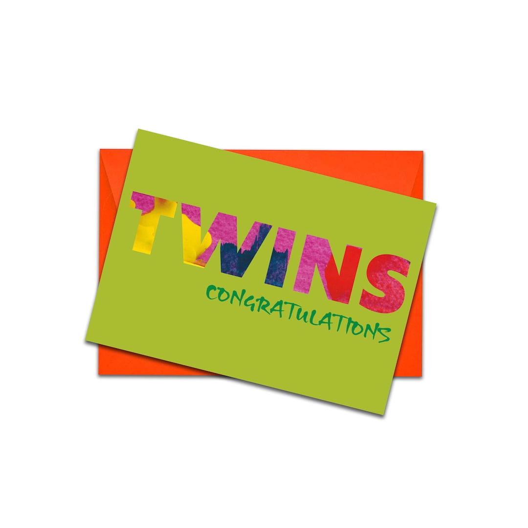 Twins Baby Card Twins Card New Baby Card Twin Baby Card - Etsy