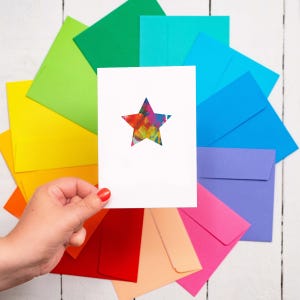 Carte de vœux contemporaine et enveloppes colorées | Félicitations | Vous êtes une star | Superstar | Vous avez réussi | Vous l'avez fait | Carte de voeux A6