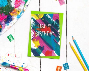 Birthday Card Abstract Design | Colourful Birthday Card | Unisex Birthday Card | Birthday Card | Abstract Art Birthday Card | Luxury Card