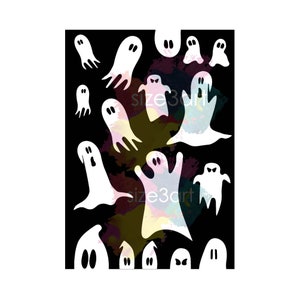 Ghost Printable | Fun Quirky Halloween Decor | Halloween Journal Paper | Printable Ghost Stickers | Digital Download