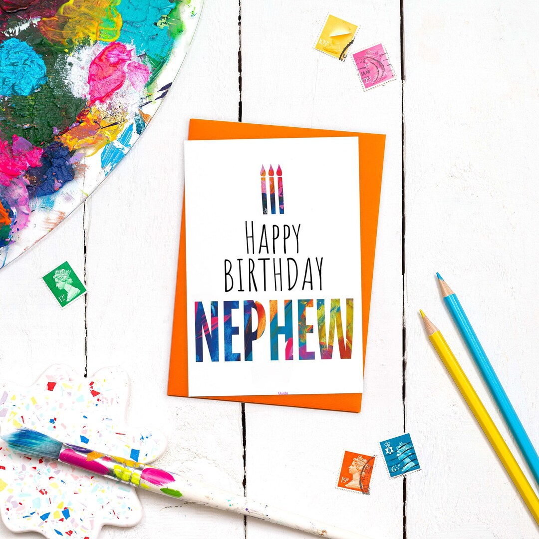 Nephew Birthday Card Modern Nephew Birthday Card Birthday - Etsy