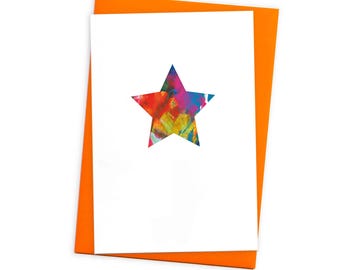 Modern Star Card with Coloured Envelope | Well Done, Congratulations, You're A Star, Superstar, You Passed etc | A6 Size - Blank Inside