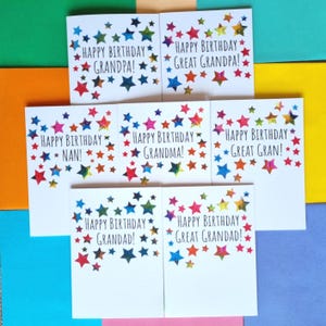 Carte d'anniversaire grand-parent - à vous de choisir ! Grand-mère, grand-père, grand-père, grand-père, arrière-grand-père, arrière-grand-père, arrière-grand-mère | Conception d'étoiles
