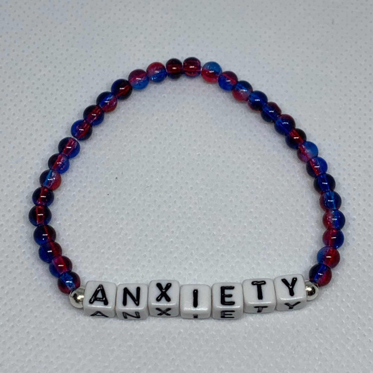 Anxiety Letter Bead Stretch Bracelet Etsy
