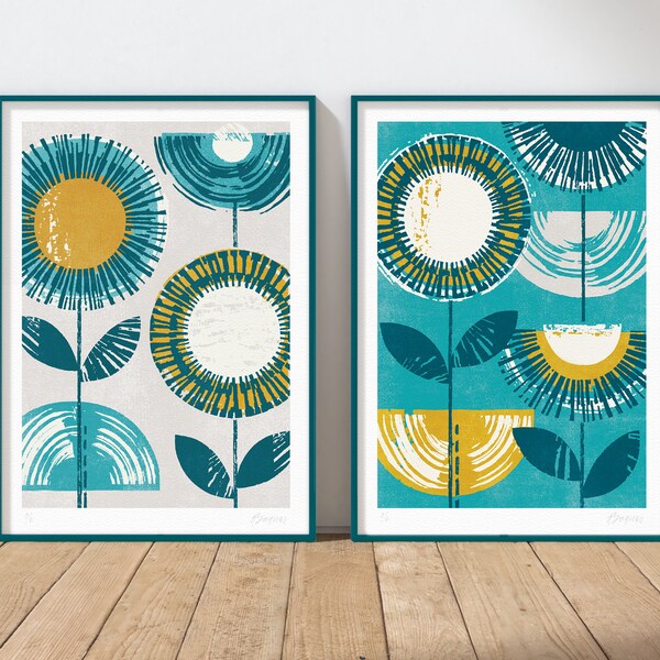 Teal and Yellow Etsy