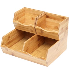 The 3-Piece Bamboo Stackable Storage Bins