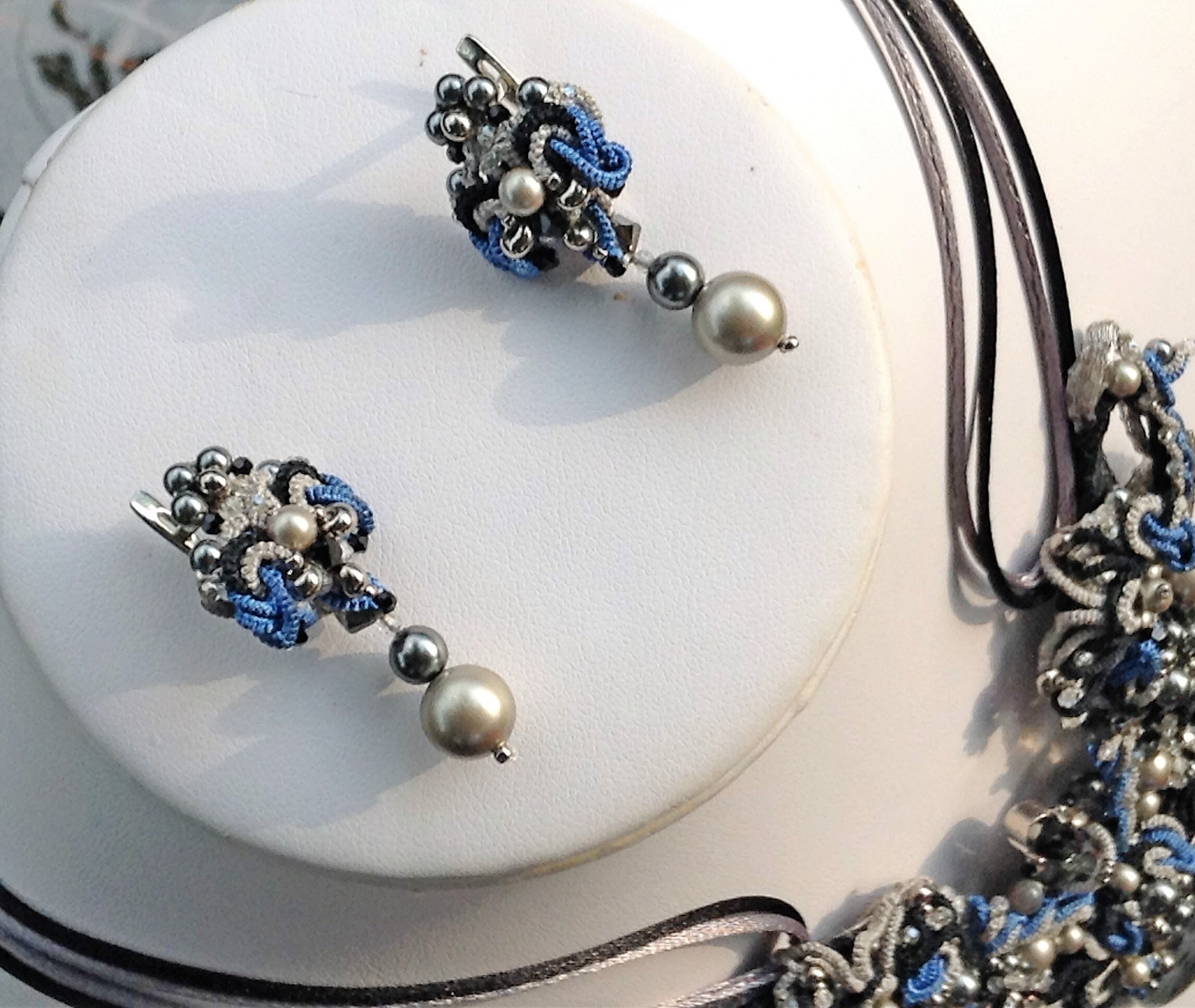 Pattern Miniature Earrings. Creating Step by Step. Tatting Tutorial ...