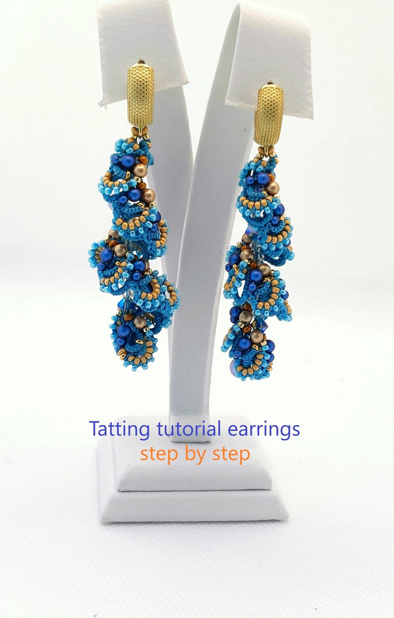 Frivolite Tatting Pattern Step by Step Earrings. Colors of Etsy