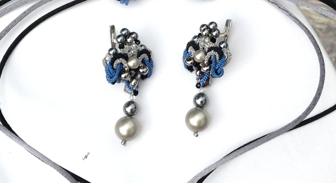Pattern Miniature Earrings. Creating Step by Step. Tatting Tutorial ...
