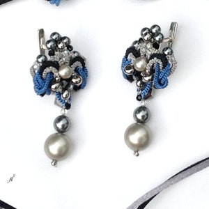 Pattern Miniature earrings. Creating step by step. Tatting tutorial Lace Jewelry. Сreating unusual and unique for yourself or for a gift.