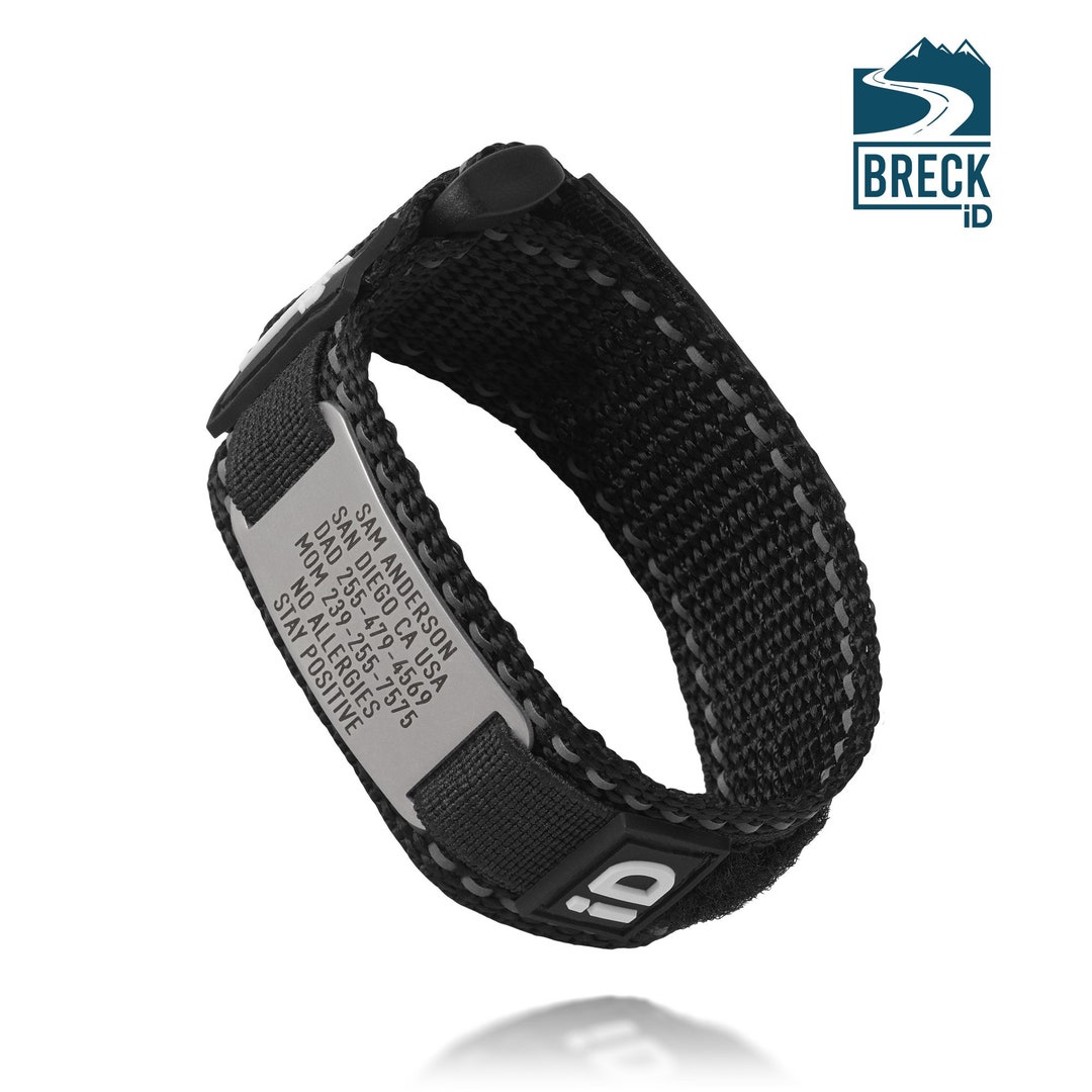 Medical Alert Bracelet Runner Emergency ID Nylon Wristband Custom