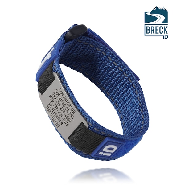Medical Alert Bracelet Runner Emergency ID Nylon Wristband Custom Identification Biking Nylon Adjustable Personalized Stainless Steel ID Tag