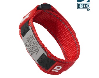 Medical Alert Bracelet Runner Emergency ID Nylon Wristband Custom