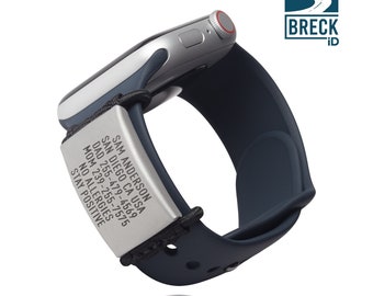 Custom Engraved Medical Alert ID Tag – Fits Most Watch Bands – Stainless Steel