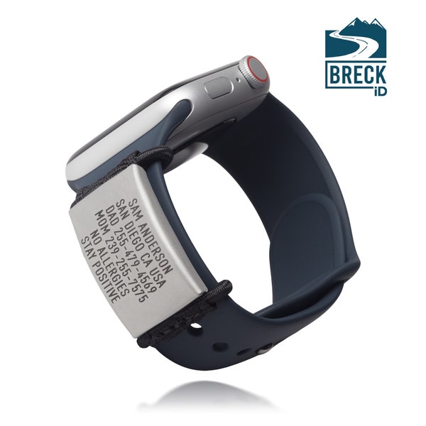 Custom Engraved Medical Alert ID Tag – Fits Most Watch Bands – Stainless Steel