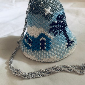 Snow scene Beaded Bell,