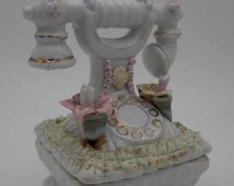 Bonita caja de joyería, porcelana, caja de joyería Art Déco, cabina telefónica, regalo de cumpleaños, regalo vintage, regalo de mujer, regalo de niño