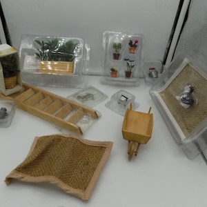 Mini garden furniture, furniture for dollhouse, vintage object, vintage gift, decorative gift, child gift, miniature furniture