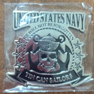 United States Navy Tin Can Sailor Challenge Coin.