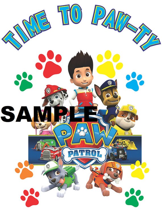 Paw Patrol Iron on Transfer Template Etsy