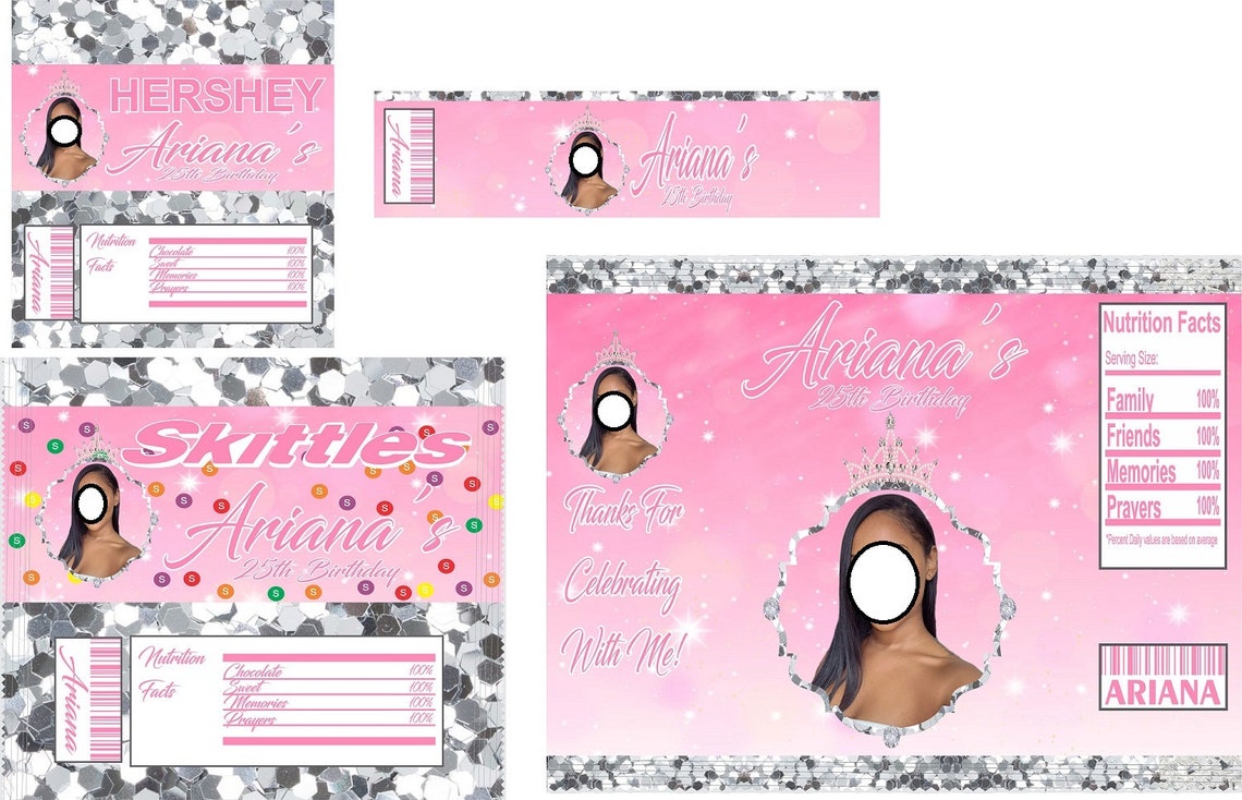 Personalized Pink Chip Bag Template for Birthday or Prom or Etsy UK