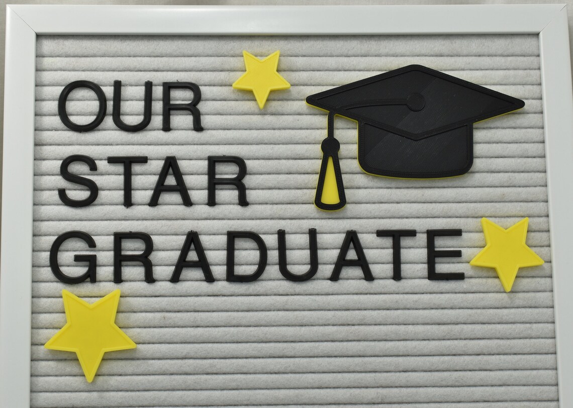 Graduation Cap Letter Board Accessories High School Middle Etsy