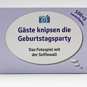 100 Aktionskarten zum Geburtstag, Fotospiel "Gäste knipsen die Geburtstagsparty", Fotoaufgaben, Partyspiel, Geburtstagsgeschenk