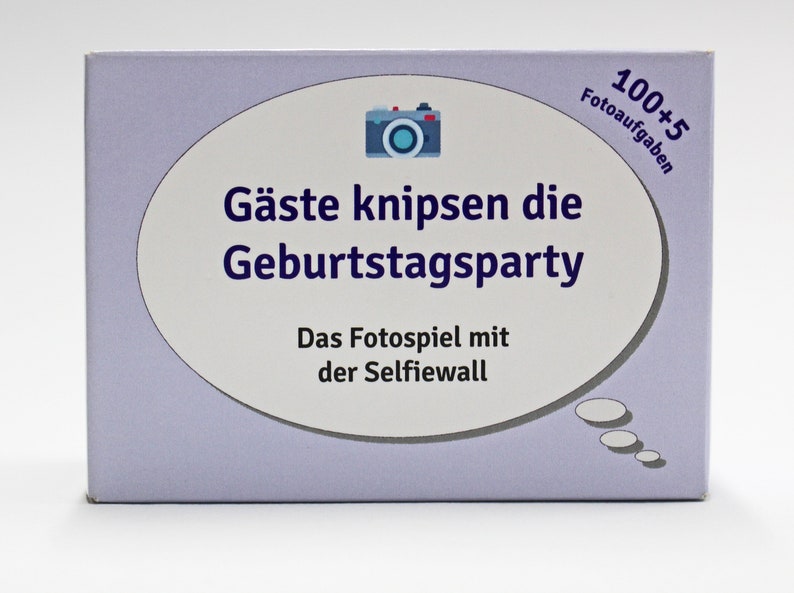 100 Aktionskarten zum Geburtstag, Fotospiel Gäste knipsen die Geburtstagsparty, Fotoaufgaben, Partyspiel, Geburtstagsgeschenk Bild 1