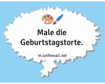 100 Aufgaben zum Malen, "Gäste malen die Geburtstagsparty", Partyspiel, Geschenk zum Geburtstag, kreative Aktionsaufgaben, PDF Vorlage