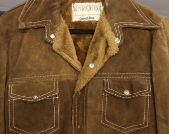 Vintage Schott Suede Leathercraft Jacket Made in Usa Brown Leather