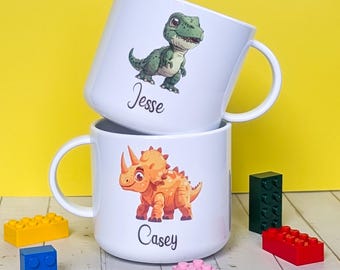 6oz Unbreakable Personalised Dinosaur Mug - Custom Toddler Birthday Gift