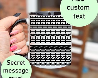 Personalised Hidden Message Mug: Custom Text Ceramic Coffee Cup