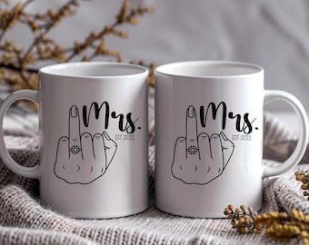Personalised Wedding Mugs, Mr & Mrs, Anniversary Gift