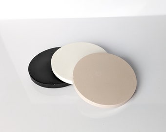 Round Neutral Jesmonite Coasters - Set of 1, 2 or 4 - Minimalist Home Decor gift for housewarming