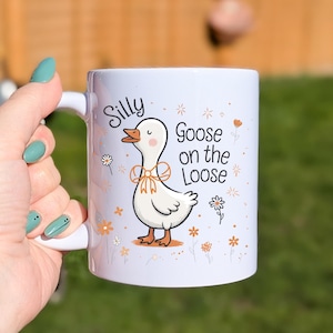 Silly Goose on the Loose Mug – Cute Funny Goose Cup, Animal Lover Gift, Silly Goose Coffee Mug, gift for bestie