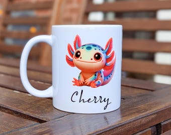 Personalised ceramic axolotl mug