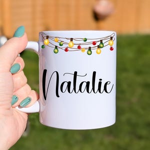 Personalised Christmas Mug: Minimalist Xmas Design, Cosy Gift