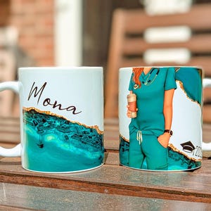 Personalised Nurse Scrubs Coffee Mug: NHS Gift, Nurse Graduation