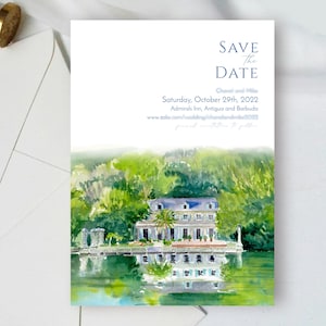 Custom Venue Illustration, Wedding Hand Drawn Venue Invitation, Venue Sketch Save The Date, Italy Wedding