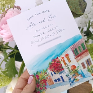 Custom Watercolor Venue Portrait: Wedding Invitation, Save the Date (Digital File)