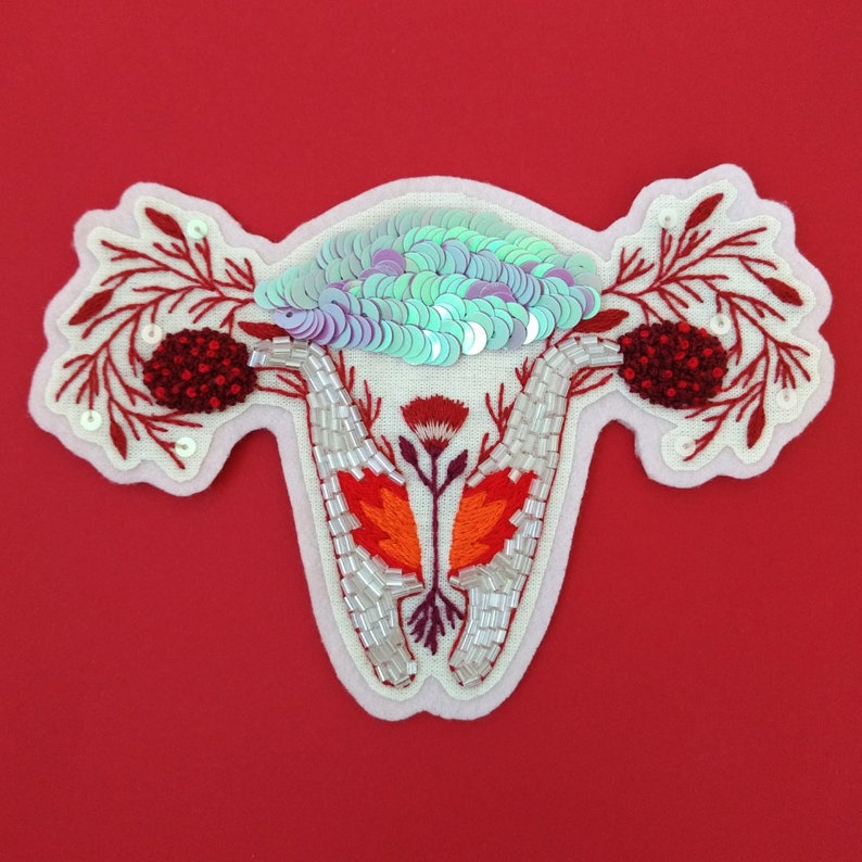 Uterus hand jessecmault patch  etsy